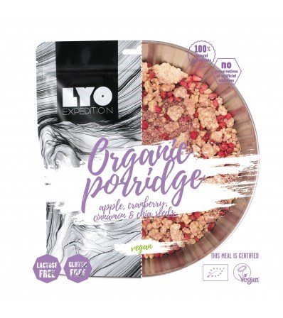 Органична Закуска с Червена боровинка, Ябълка и Канела LYO Organic Porridge 210g