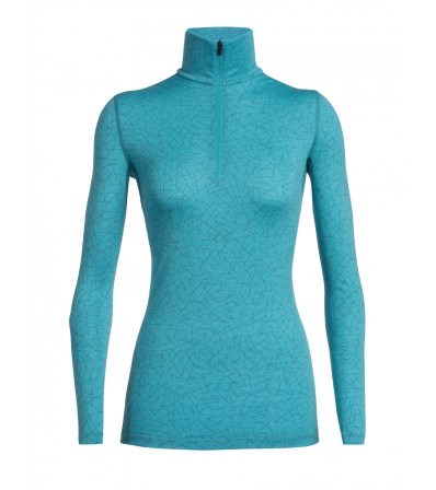 Merino Bluse Icebreaker 200 Oasis LS Half Zip Sky Paths W's