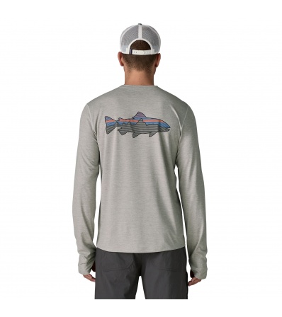 Patagonia Long-Sleeved Capilene Cool Sun Shirt - Fitz Roy Trout 40+ UPF M's