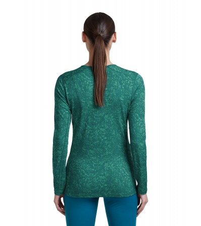 Icebreaker Merino 200 Oasis Long Sleeve Crewe Moss Bloom AOP W's