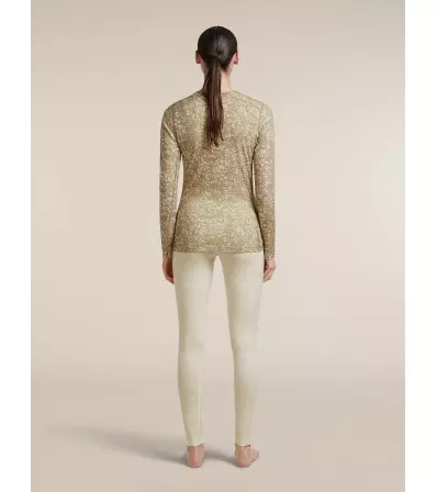 Мерино Блуза Icebreaker Merino 200 Oasis Long Sleeve Crewe Moss Bloom AOP W's