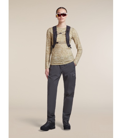 Icebreaker Merino 200 Oasis Long Sleeve Crewe Moss Bloom AOP W's