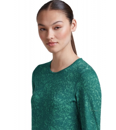 Icebreaker Merino 200 Oasis Long Sleeve Crewe Moss Bloom AOP W's
