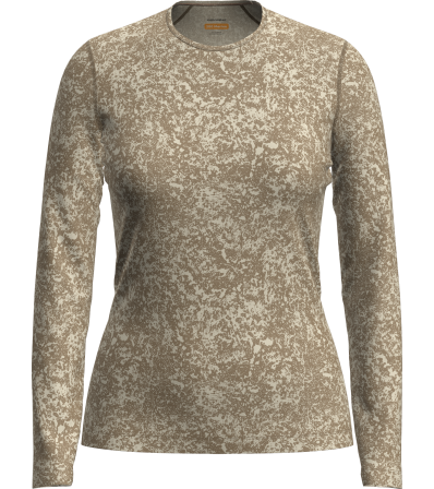 Icebreaker Merino 200 Oasis Long Sleeve Crewe Moss Bloom AOP W's