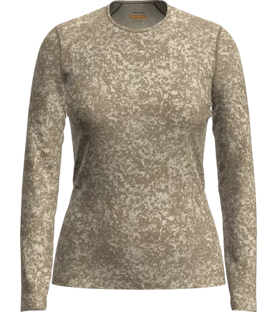 Мерино Блуза Icebreaker Merino 200 Oasis Long Sleeve Crewe Moss Bloom AOP W's