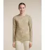 Мерино Блуза Icebreaker Merino 200 Oasis Long Sleeve Crewe Moss Bloom AOP W's