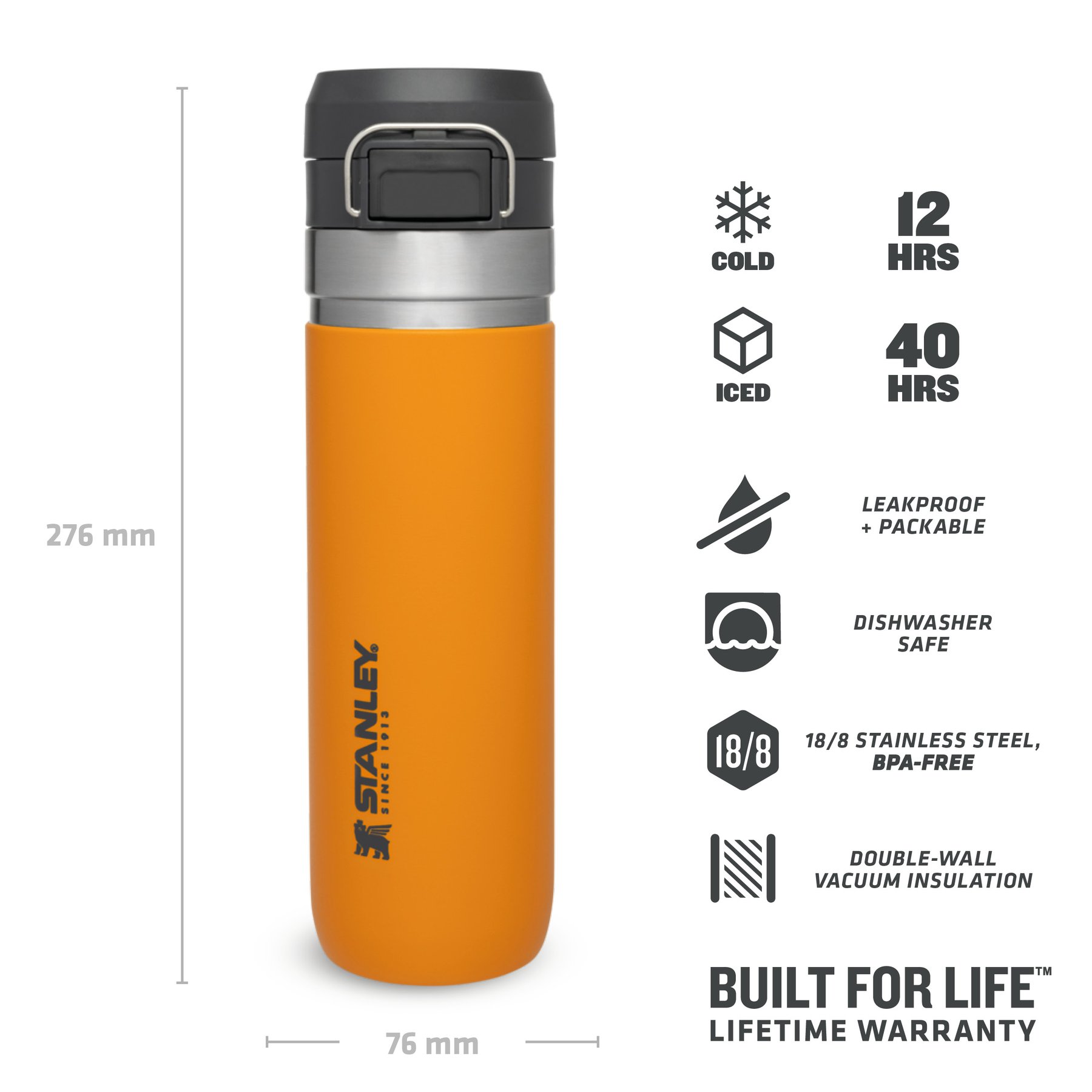 Go Quick Flip Water Bottle, 0.7L